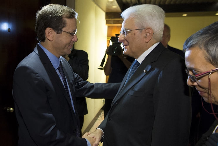 Il Presidente Sergio Mattarella con il Capo dell'Opposizione, Isaac Herzog