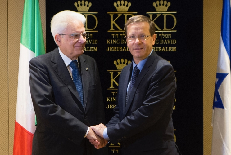 Il Presidente Sergio Mattarella con il Capo dell'Opposizione, Isaac Herzog