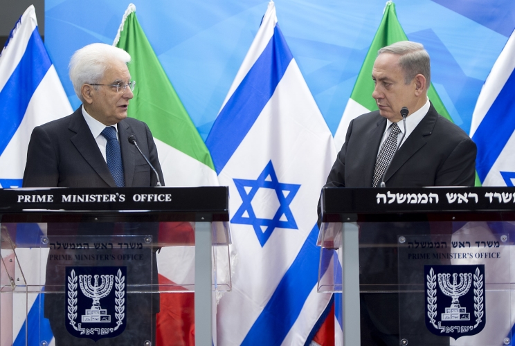 Il Presidente Sergio Mattarella con il Primo Ministro dello Stato d'Israele, Benjamin Netanyahu 