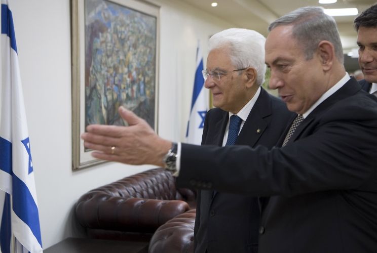 Il Presidente Sergio Mattarella con il Primo Ministro dello Stato d'Israele, Benjamin Netanyahu 