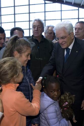 Il Presidente Sergio Mattarella incontra a Camerino la popolazione colpita dal sisma
