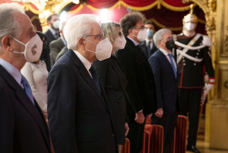 Il Presidente della Repubblica Sergio Mattarella al Teatro Carignano di Torino