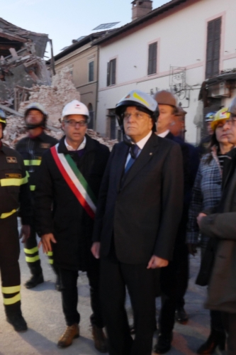 Il Presidente Sergio Mattarella visita le zone di Norcia colpite dal sisma 