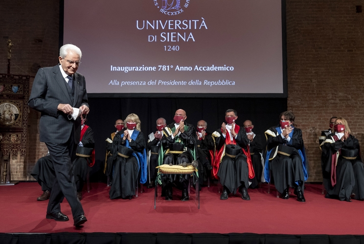 Il Presidente della Repubblica Sergio Mattarella all'Università degli Studi di Siena, in occasione dell'apertura dell'anno accademico
