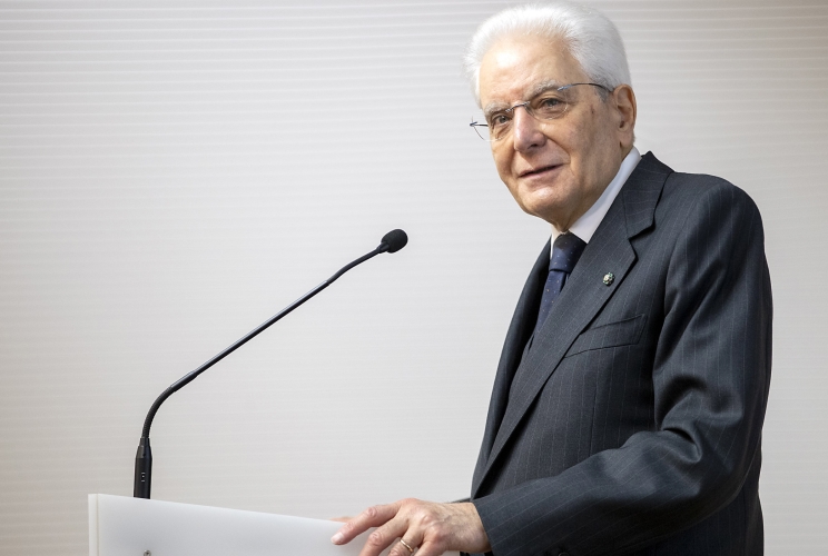 Il Presidente della Repubblica Sergio Mattarella in occasione della visita alla Fondazione Toscana Life Sciences