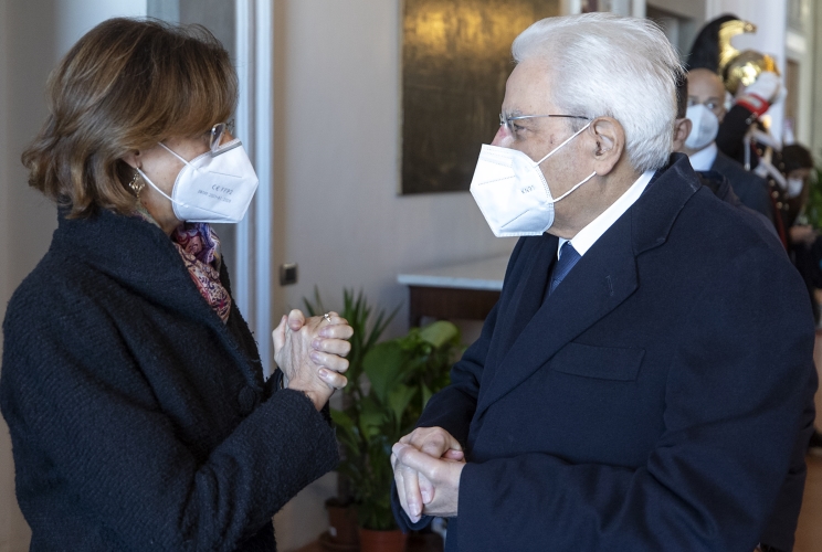 Il Presidente Sergio Mattarella con Marta Cartabia, Ministro della giustizia, in occasione del decennale della Scuola superiore della magistratura