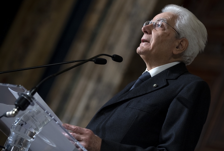 Il Presidente Sergio Mattarella in occasione della cerimonia per lo scambio degli auguri di fine anno con i rappresentanti delle istituzioni, delle forze politiche e della società civile