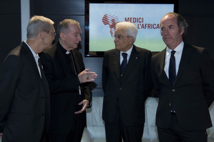 Il Presidente Sergio Mattarella al suo arrivo al Convegno dei Medici con l'Africa - CUAMM 