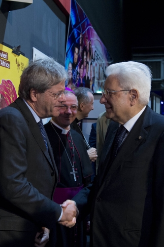 Il Presidente Sergio Mattarella al suo arrivo al Convegno dei Medici con l'Africa - CUAMM 