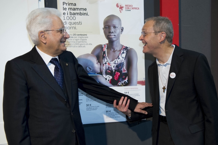 Il Presidente Sergio Mattarella al suo arrivo al Convegno dei Medici con l'Africa - CUAMM 