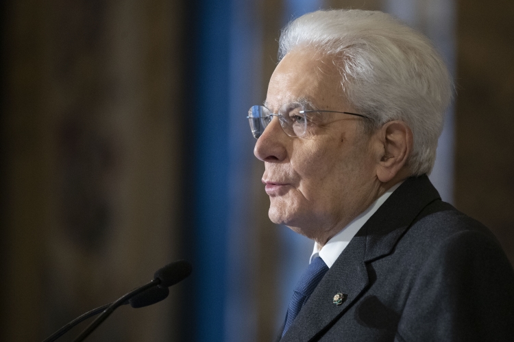 Il Presidente della repubblica Sergio Mattarella in occasione della cerimonia di insediamento al Palazzo del Quirinale