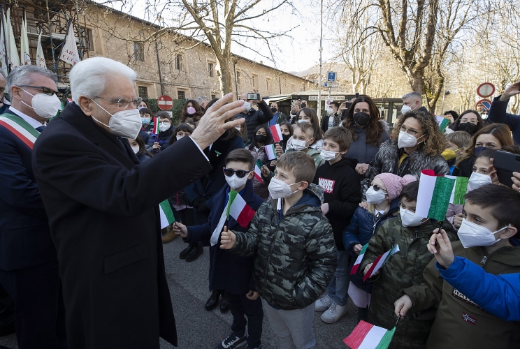  Il Presidente Sergio Mattarella nel corso della visita a Norcia