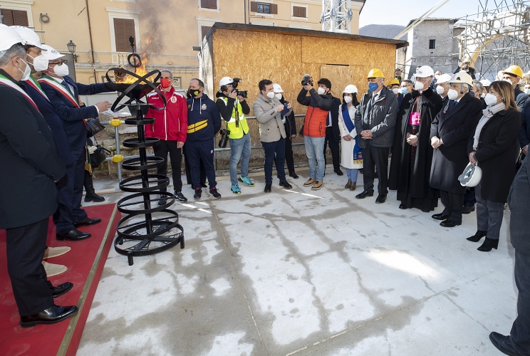  Il Presidente Sergio Mattarella assiste alla cerimonia di accensione della fiaccola di San Benedetto