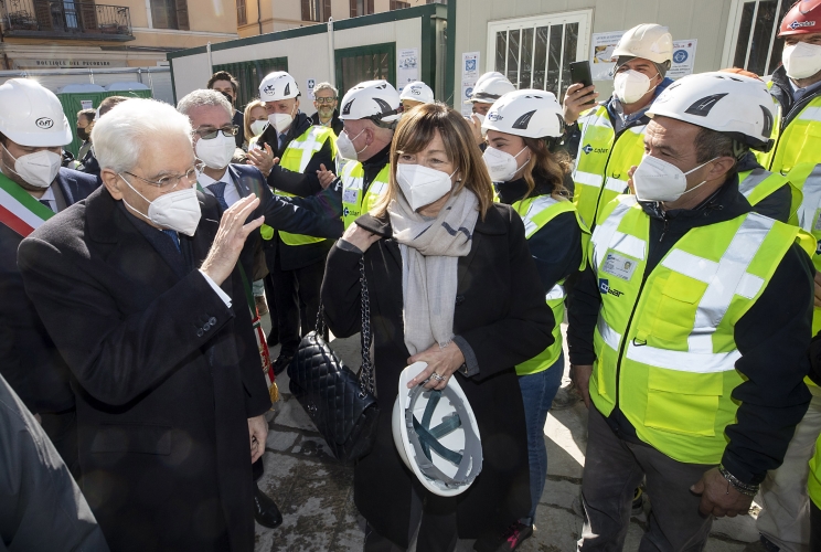  Il Presidente Sergio Mattarella nel corso della visita a Norcia