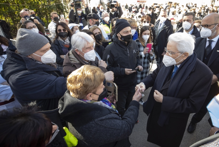  Il Presidente Sergio Mattarella nel corso della visita a Norcia