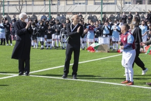 Il Presidente della Repubblica Sergio Mattarella in occasione dell’inaugurazione del "Campo dei Miracoli", nuovo campo di calcio a 11, nell’ambito dell’iniziativa Calciosociale Italia.
