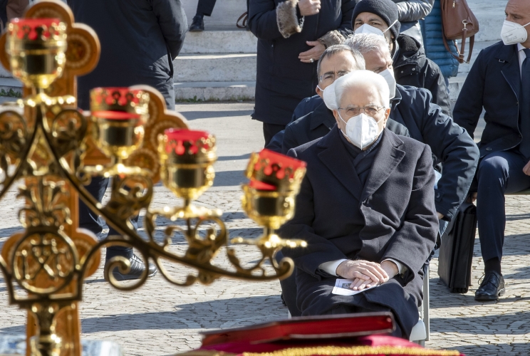 Il Presidente Mattarella alla messa presso la Basilica di Santa Sofia a Roma