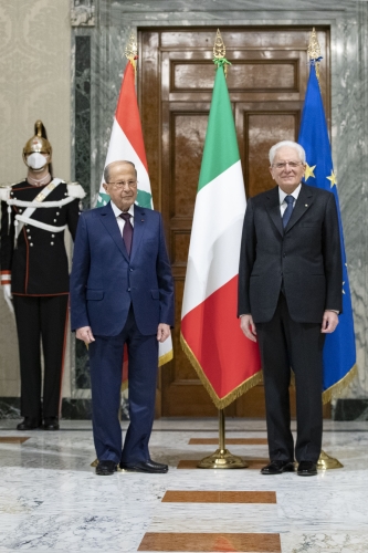 Il Presidente della Repubblica Sergio Mattarella con il Presidente della Repubblica Libanese, S.E. il Generale Michel Aoun
