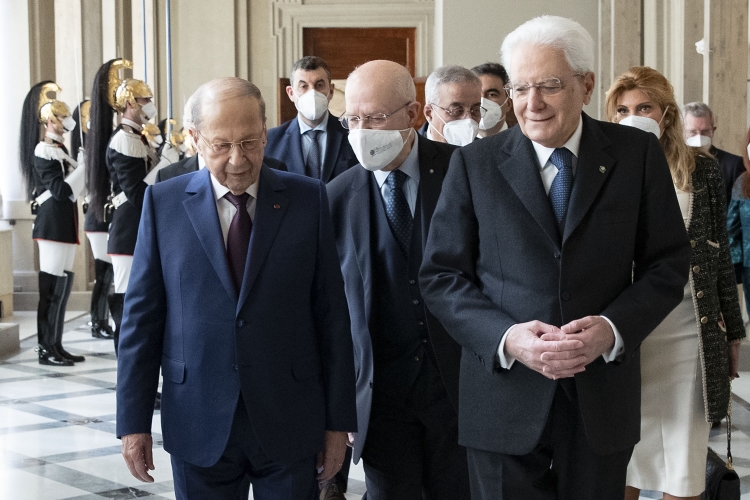 Il Presidente della Repubblica Sergio Mattarella con il Presidente della Repubblica Libanese, S.E. il Generale Michel Aoun
