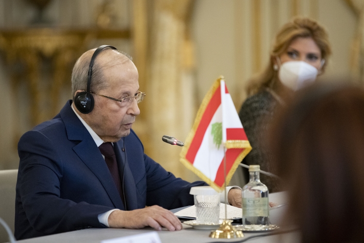 Il Presidente della Repubblica Sergio Mattarella con il Presidente della Repubblica Libanese, S.E. il Generale Michel Aoun
