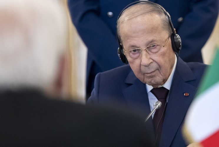 Roma - Il Presidente della Repubblica Sergio Mattarella con il Presidente della Repubblica Libanese, S.E. il Generale Michel Aoun
