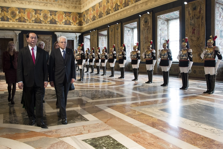 Il Presidente della Repubblica Sergio Mattarella e il Presidente della Repubblica Socialista del Vietnam 