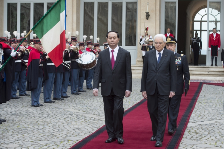 Il Presidente della Repubblica Sergio Mattarella e il Presidente della Repubblica Socialista del Vietnam