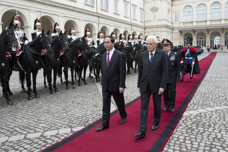Il Presidente della Repubblica Sergio Mattarella e il Presidente della Repubblica Socialista del Vietnam 