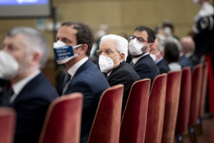 Il Presidente Sergio Mattarella nel corso della cerimonia di inaugurazione dell’anno accademico 2021/2022 dell’Università degli Studi di Trieste
