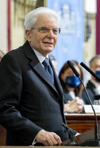 Il Presidente Sergio Mattarella  rivolge il suo indirizzo di saluto in occasione della cerimonia di inaugurazione dell’anno accademico 2021/2022 dell’Università degli Studi di Trieste