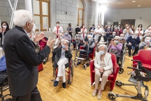 Il Presidente Sergio Mattarella nel corso della visita all’Azienda pubblica di Servizi alla Persona ITIS