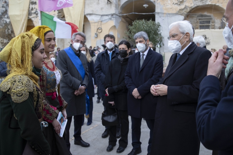 Il Presidente della Repubblica Sergio Mattarella alla cerimonia di inaugurazione di Procida Capitale della Cultura 2022  
