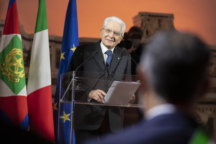 Il Presidente della Repubblica Sergio Mattarella,in occasione del suo indirizzo di saluto alla cerimonia di inaugurazione di Procida Capitale della Cultura 2022  
