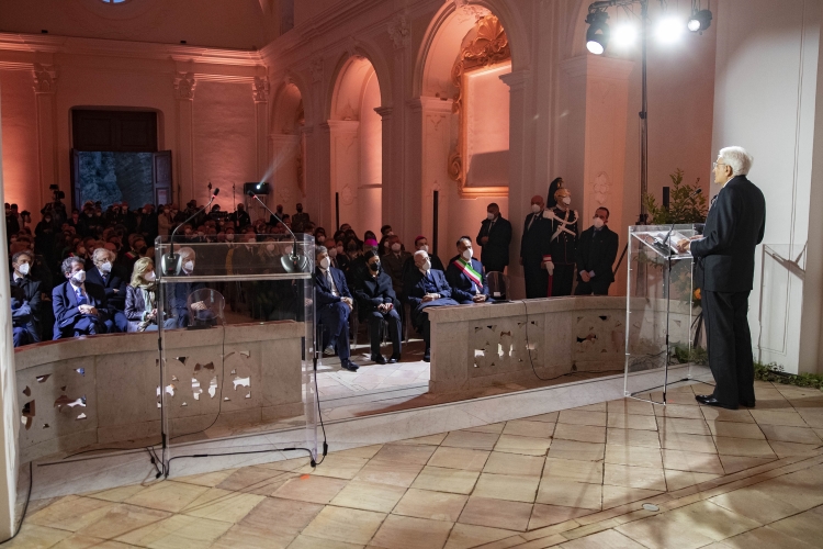 Il Presidente della Repubblica Sergio Mattarella,in occasione del suo indirizzo di saluto alla cerimonia di inaugurazione di Procida Capitale della Cultura 2022  
