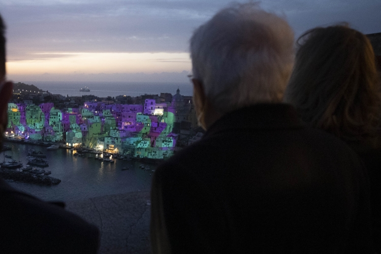 Il Presidente della Repubblica Sergio Mattarella alla cerimonia di inaugurazione di Procida Capitale della Cultura 2022  

