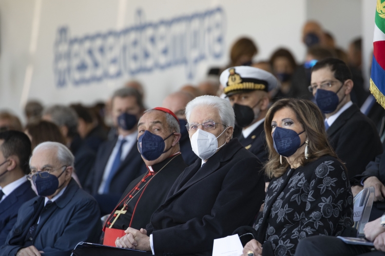 Il Presidente della Repubblica Sergio Mattarella in occasione della cerimonia celebrativa del 170° anniversario della fondazione della Polizia di Stato
