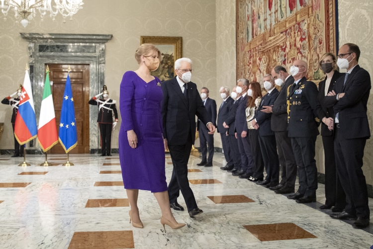 Il Presidente Sergio Mattarella con S.E. la Signora Zuzana Čaputová, Presidente della Repubblica Slovacca, in visita ufficiale