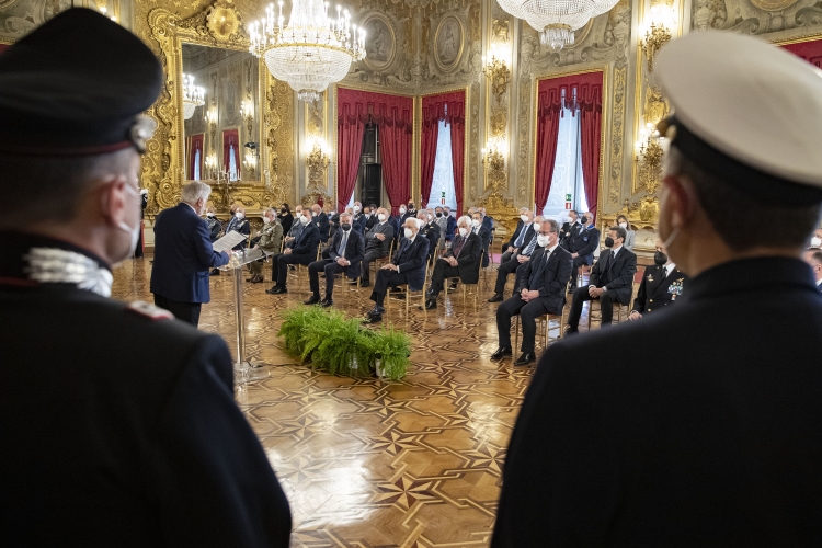 Il Presidente della Repubblica Sergio Mattarella in occasione dell'incontro con gli esponenti delle Associazioni Combattentistiche e d'Arma, nella ricorrenza del 77° anniversario della Liberazione
