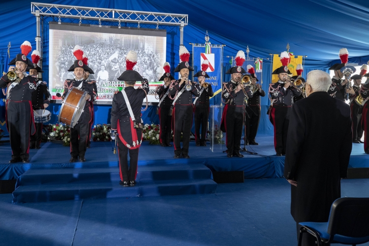Il Presidente della Repubblica Sergio Mattarella in occasione della cerimonia del 77° anniversario della Liberazione    
