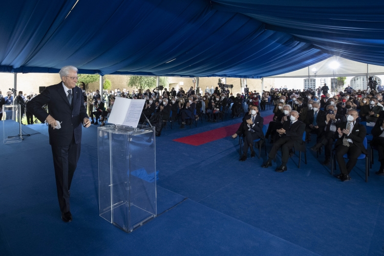 Il Presidente della Repubblica Sergio Mattarella in occasione della cerimonia del 77° anniversario della Liberazione    
