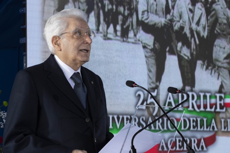 Il Presidente della Repubblica Sergio Mattarella in occasione della cerimonia del 77° anniversario della Liberazione    
