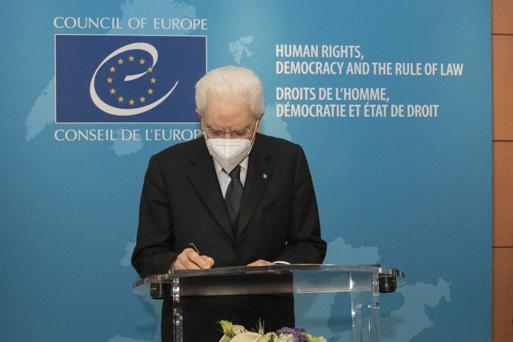 Il Presidente della Repubblica Sergio Mattarella a Strasburgo a Palais de l’Europe, in occasione del suo intervento all'Assemblea Parlamentare del Consiglio d'Europa
