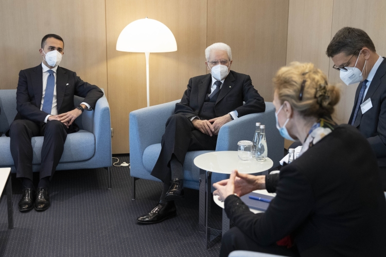 Il Presidente della Repubblica Sergio Mattarella a Strasburgo a Palais de l’Europe,con il Ministro degli Esteri Luigi Di Maio e il Segretario Generale del Consiglio d’Europa, Sig.ra Marija Pejčinović Burić,in occasione del suo intervento all'Assemblea Parlamentare del Consiglio d'Europa
