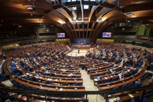 Il Presidente della Repubblica Sergio Mattarella durante il suo intervento all'Assemblea Parlamentare del Consiglio d'Europa
