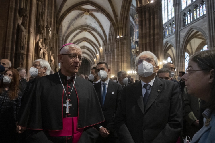 Il Presidente della Repubblica Sergio Mattarella visita la Cattedrale di Strasburgo
