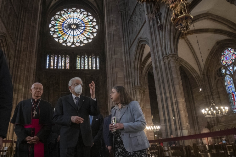 Il Presidente della Repubblica Sergio Mattarella visita la Cattedrale di Strasburgo
