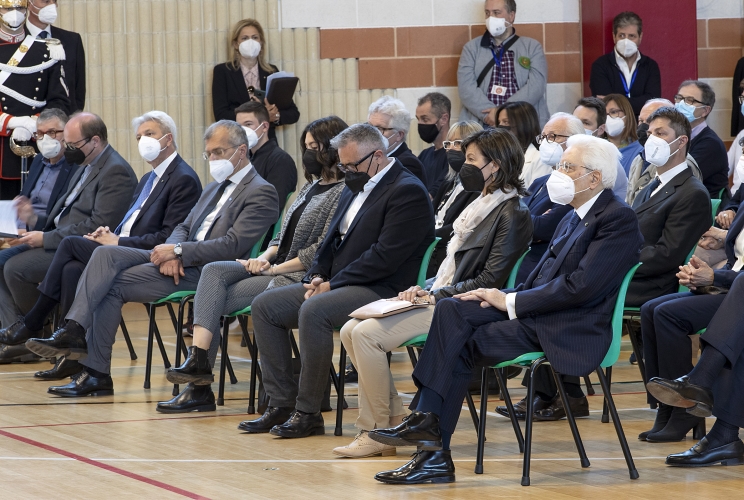 Il Presidente Sergio Mattarella nel corso della visita all’Istituto Salesiano “G. Bearzi”