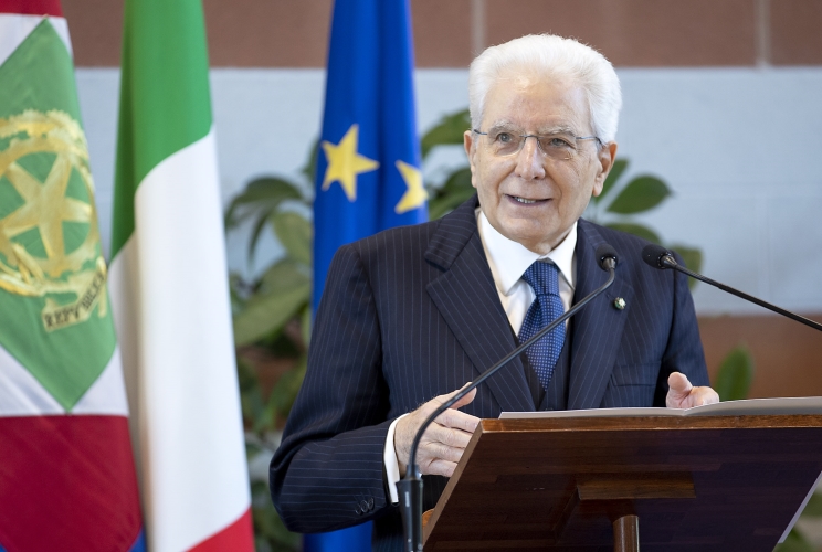 Il Presidente Sergio Mattarella nel corso della visita all’Istituto Salesiano “G. Bearzi”