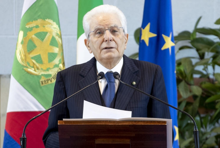 Il Presidente Sergio Mattarella nel corso della visita all’Istituto Salesiano “G. Bearzi”