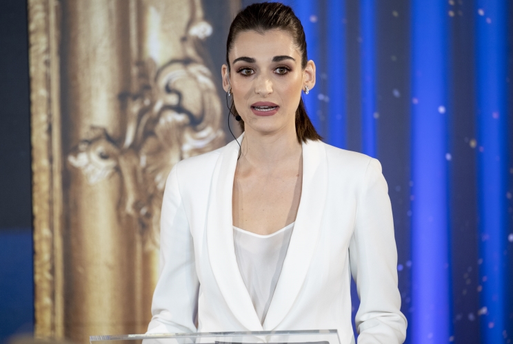 Pilar Fogliati , conduttrice della cerimonia di presentazione dei candidati ai Premi “David di Donatello” per l’anno 2022
